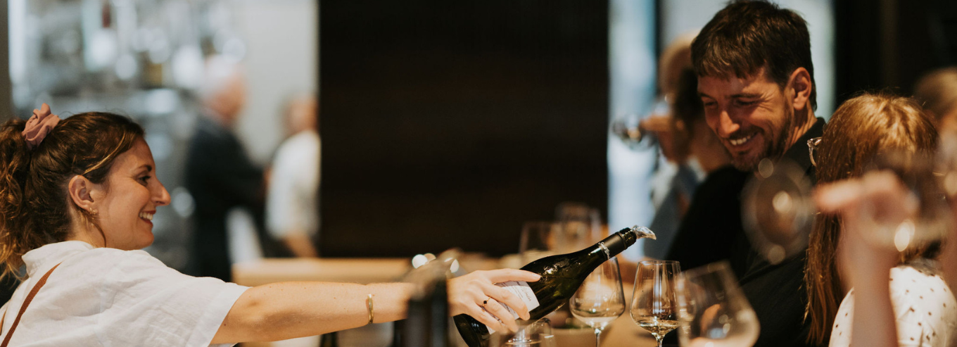 Wine being poured at Wayfinder cellar door bar